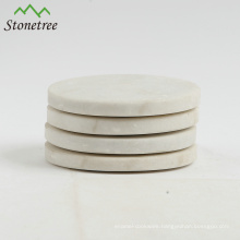 White Marble Round Coasters